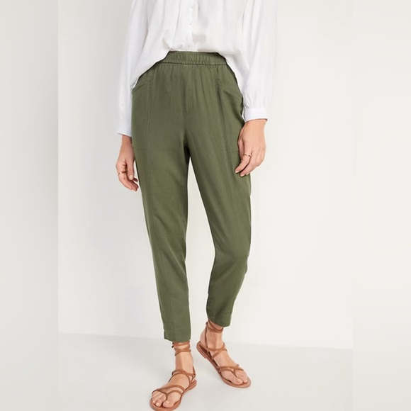 Old Navy Pants - old navy linen crop pant in arugula